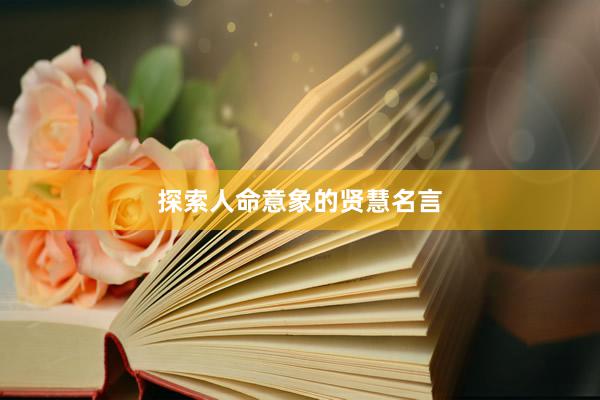 探索人命意象的贤慧名言